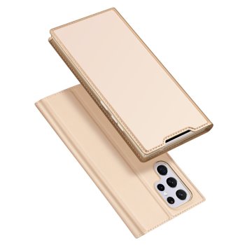 Samsung Galaxy S22 Ultra 5G (SM-S908) DUX DUCIS Magnetic Case Cover, Gold | Telefona Vāciņš Maciņš Apvalks Grāmatiņa