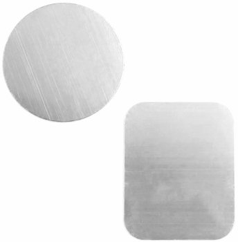 Metāla plāksnītes magnētiskajam tālruņa turētājam, sudraba