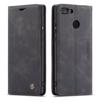 Huawei P Smart 2017 (FIG-LX1, LA1, LX2, LX3) CASEME Wallet Magnetic Leather Case Cover, Black | Telefona Vāciņš Maciņš Apvalks Grāmatiņa