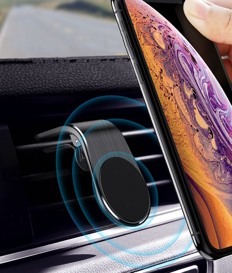 Magnētisks Auto Turētājs Ventilācijas Restēs, Melns | Magnetic Car Phone Holder (2)