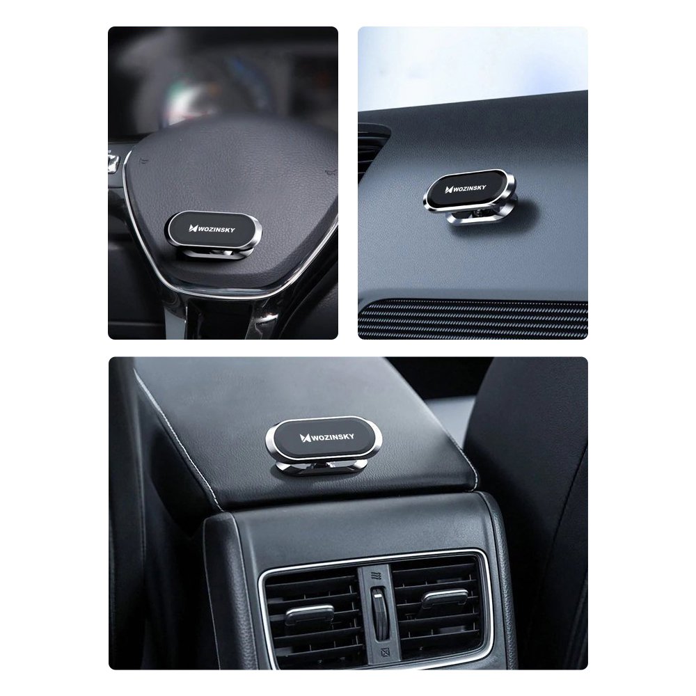 Wozinsky Flat Vehicle Mount Magnetic Phone Holder Bracket for Dashboard, Silver | Magnētisks Automašīnas Telefona... (0)