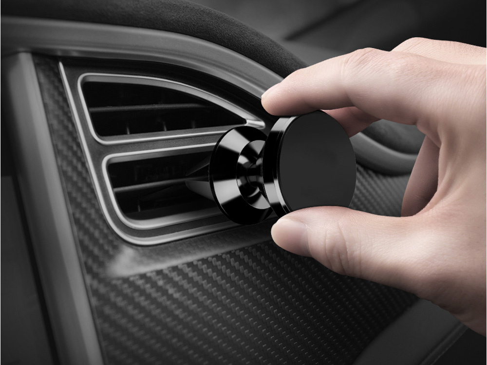 Magnētiskais auto telefona turētājs ventilācijas restē, melns (1)