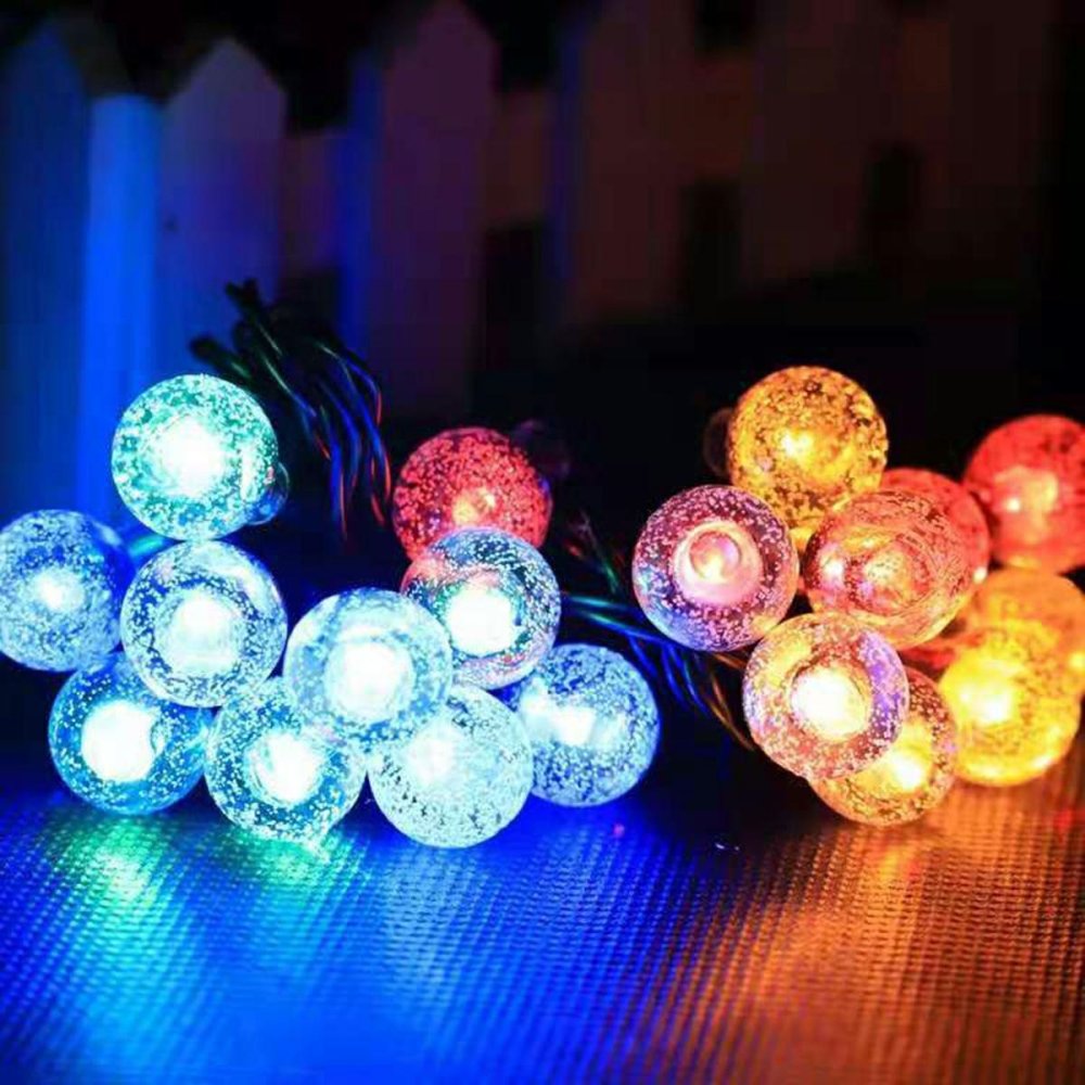 Saules dārza gaismas virtene ar 20 LED spuldzēm, 4,85 m, RGB, melna (3)