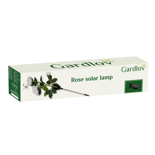 Saules dārza lampa ar LED rozēm, 3 mākslīgie ziedi, GARDLOV, balta (1)