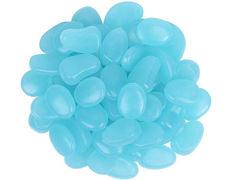 Fluorescējošie Akmeņi Dekorēšanai, Spīdoši Zilā Krāsā, Komplektā 100 Gab. | Fluorescent Lighting Stones,... (1)