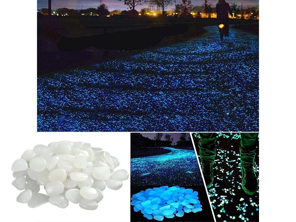 Fluorescējošie Akmeņi Dekorēšanai, Spīdoši Zilā Krāsā, Komplektā 100 Gab. | Fluorescent Lighting Stones,... (2)