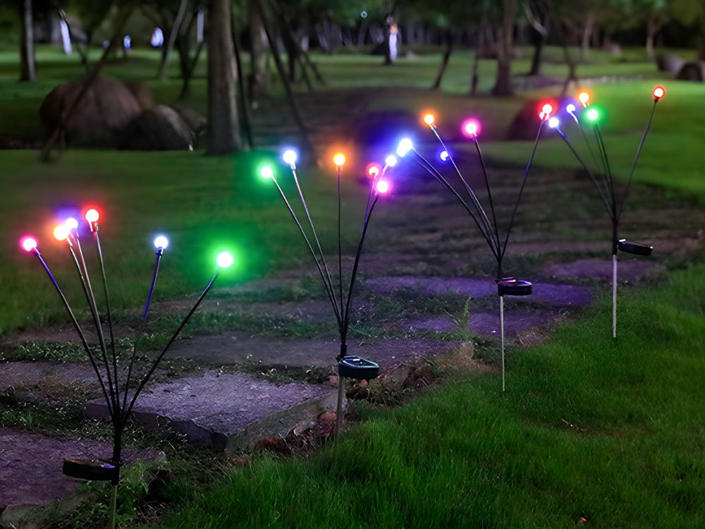 Saules dārza lampas LED bumbiņas, 2 gab. komplekts, 70 cm, RGB (2)