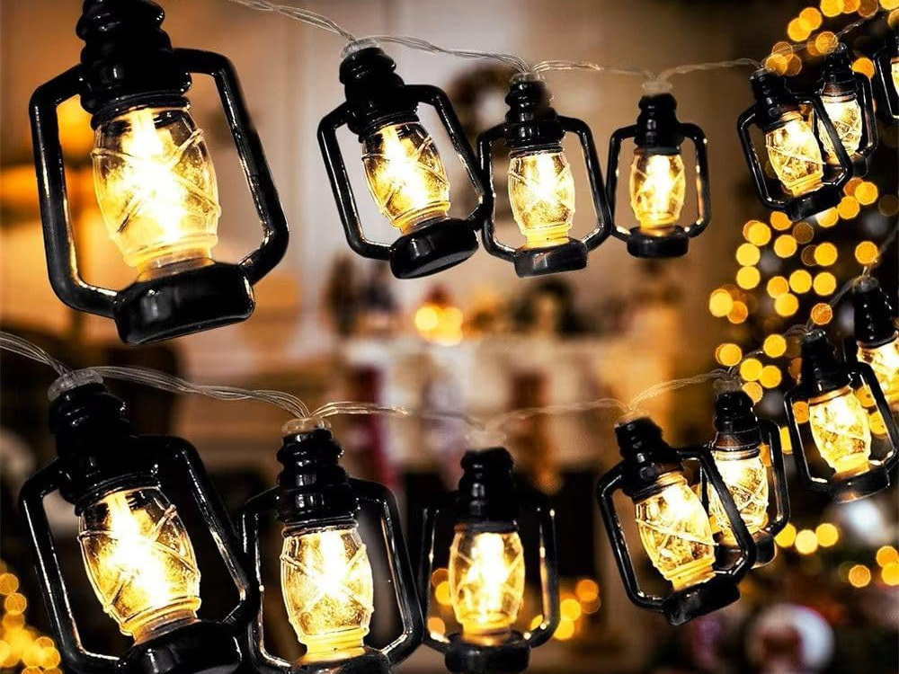 Saules dārza lampiņu virtene ar 20 LED laternām balkonam un terasei (1)