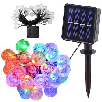 Dārza virtene ar 40 LED saules lampiņām, multikrāsu