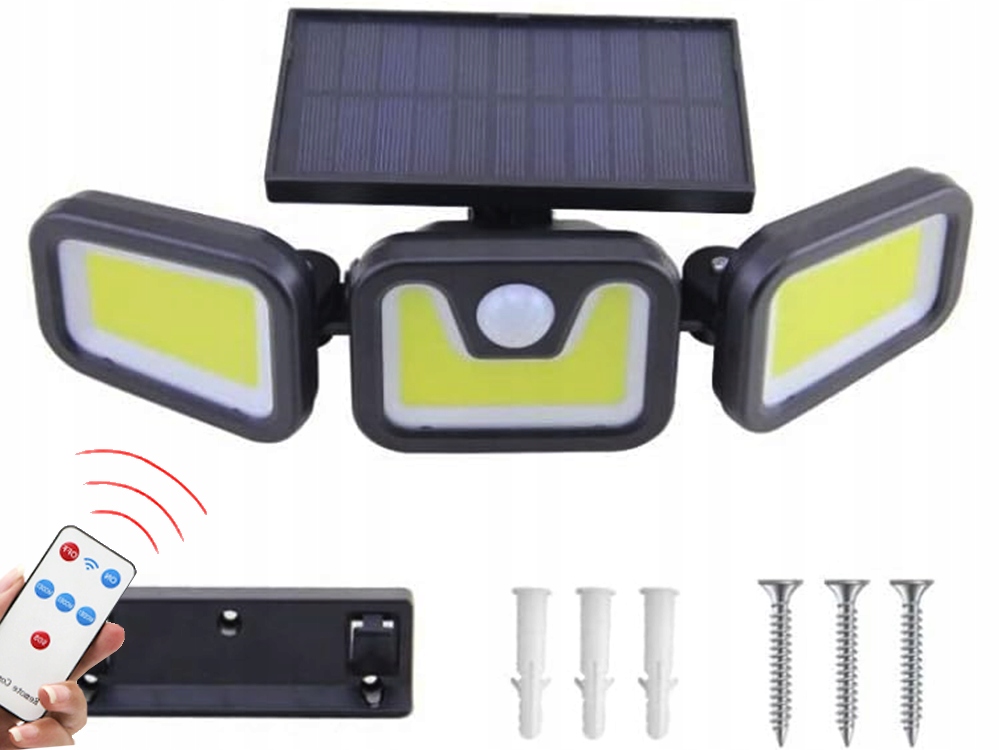 Āra Darza Lampa 100 COB ar Saules Paneli un Krēslas, Kustības Sensoru | Solar Lamp with Twilight and Movement Sensor (2)