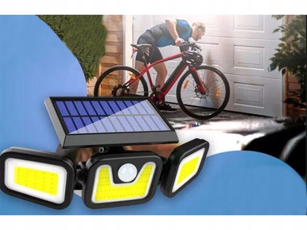 Āra Darza Lampa 100 COB ar Saules Paneli un Krēslas, Kustības Sensoru | Solar Lamp with Twilight and Movement Sensor (5)