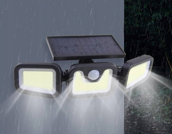 Āra Darza Lampa 100 COB ar Saules Paneli un Krēslas, Kustības Sensoru | Solar Lamp with Twilight and Movement Sensor (7)