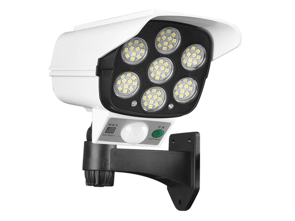 Videonovērošanas Kameras Imitācija Mulāža Butaforija Apgaismojums Lampa ar Saules Paneli Mājai Dārzam | Dummy... (4)