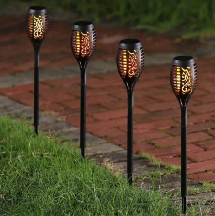 Dārza LED Lampa Laterna Apgaismojums ar Saules Bateriju | Solar Garden Lamp Torch (7)