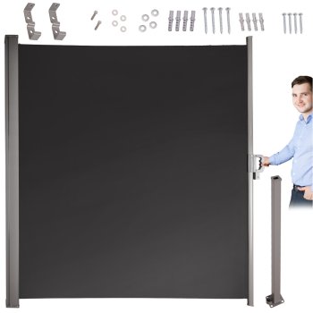 Sānu nojume terasei LUARO izvelkams aizslietnis 160x300 cm, pelēks