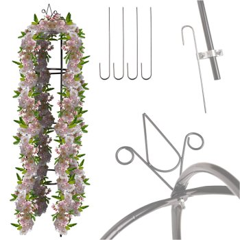 Dārza pergola rožu un vīteņaugu balsts metāla, 195 cm, melna