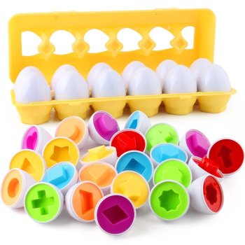 Attīstošā Rotaļlieta Formu Krāsu Šķirotājs "Olas", 12 gab. | Educational Toy Color Shape Digit Sorter Matching Egg Set Puzzle