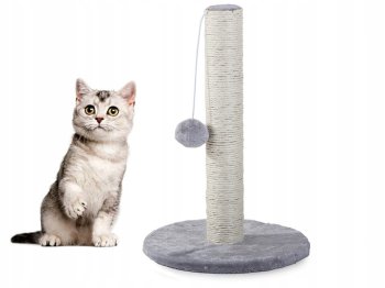 Kaķu nagu asināmais, sizala skrāpēšanas stabs, 43 cm - Pelēks | Cat Sisal Scratching Post