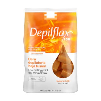 Cietais vasks depilācijai bez strēmelēm DEPILFLAX 1 kg, dabīgs