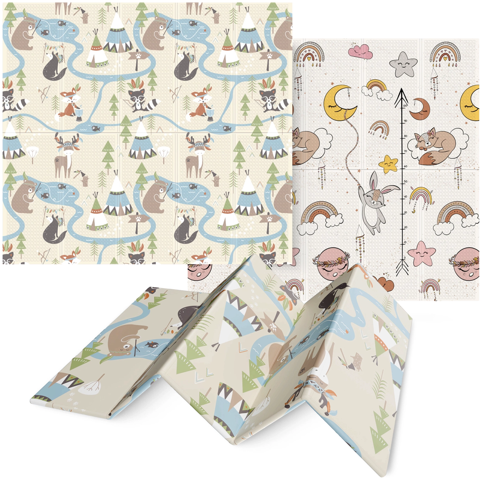 Saliekams attīstošais paklājiņš bērniem Boho dream 200 x 180 cm