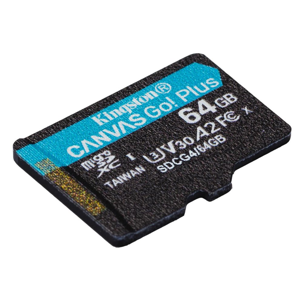 MicroSDXC atmiņas karte Kingston 64GB Canvas Go Plus 200MBs A2 U3 V30 (0)