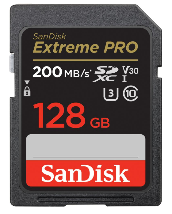 Atmiņas karte SanDisk Extreme Pro 128GB SDXC C10 V30 UHS-I U3, melna