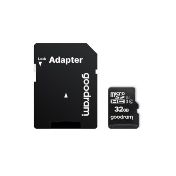 Atmiņas karte 32GB GoodRam MicroSDHC Class 10 UHS-I ar adapteri, melna