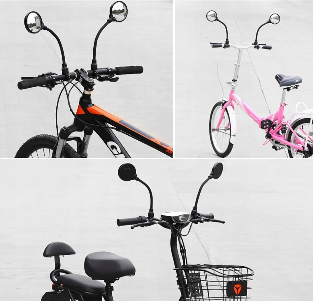 Velosipēda atpakaļskata spoguļi (stūrēm ar diametru 15-30mm), Komplekts no 2 gab. | Bicycle Rear View Mirrors (8)