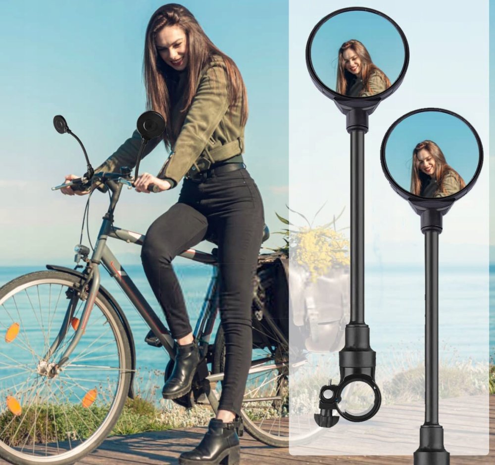Velosipēda atpakaļskata spoguļi (stūrēm ar diametru 15-30mm), Komplekts no 2 gab. | Bicycle Rear View Mirrors (2)