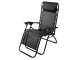 Dārza Pludmales Guļamkrēsls Atpūtas Saliekams Krēsls Zvilnis ar Paliktni, Melns | Garden Beach Deck Chair Folding...