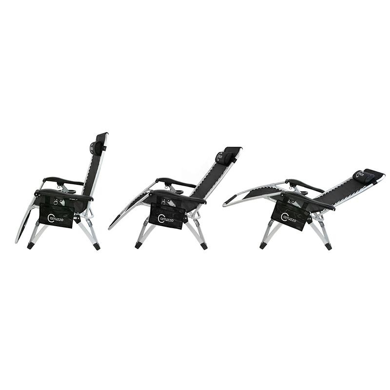 Dārza zvilnis Carruzzo Deluxe saliekams krēsls ar galdiņu un spilvenu (2)