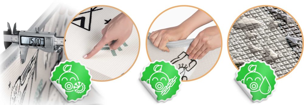 Divpusējs sarullējams bērnu paklājs Nukido NK-342 | Kids Roll-up Foam Mat (4)