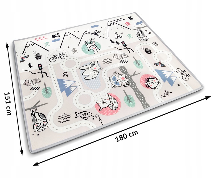 Divpusējs sarullējams bērnu paklājs Nukido NK-342 | Kids Roll-up Foam Mat (2)