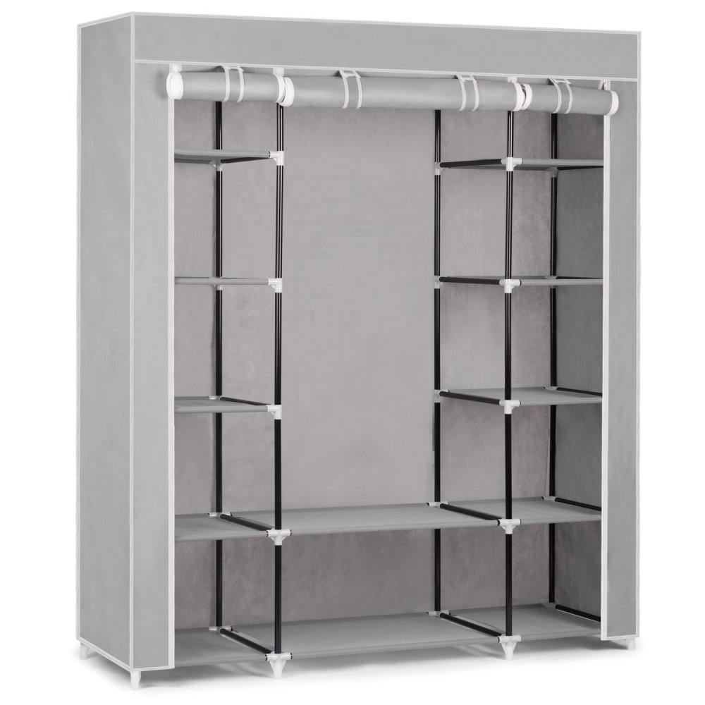 Massido saliekamais liels tekstila drēbju skapis, Pelēks | Textile Closet (0)