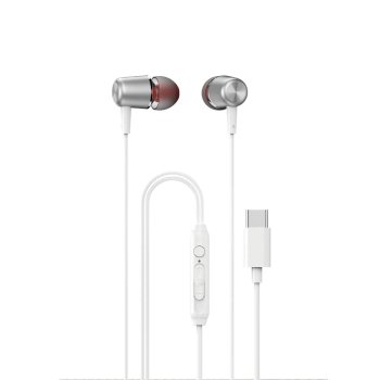 Dudao X1PROT ausīs ievietojamās vadu USB-C austiņas 1,2 m — baltas