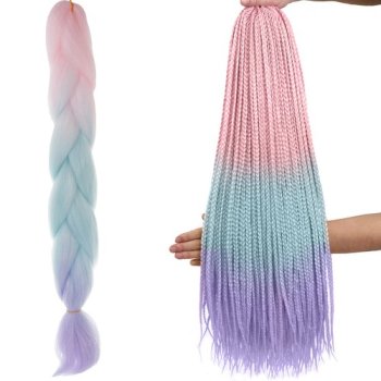 Kanekalons Sintētiskās Ombre Afro Bizes Frizūrām 60cm, Pastelis | Synthetic Ombre Afro Braids for Hairstyles