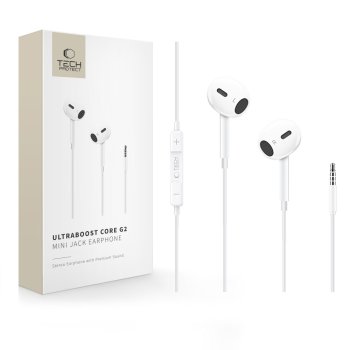 Tech-Protect Ultraboost Core G2 Mini Jack austiņas – baltas
