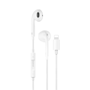 Dudao X14+ vadu in-ear austiņas ar Lightning savienotāju 1,2 m – baltas