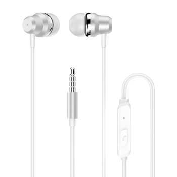 Dudao X10PRO vadu austiņas, mini jack 3,5 mm, ausī ievietojamas ar tālvadības pulti – baltas