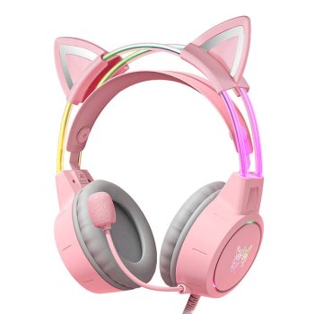 Spēļu austiņas ONIKUMA X15Pro Pink Cat\'s Ears | Gaming headphones