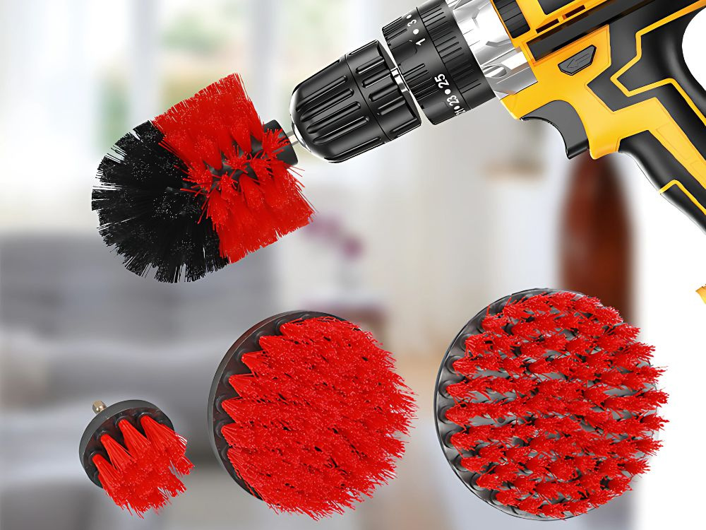 Auto tīrīšanas un detalizācijas komplekts XXL ar birstēm un somu, sarkans-melns (2)