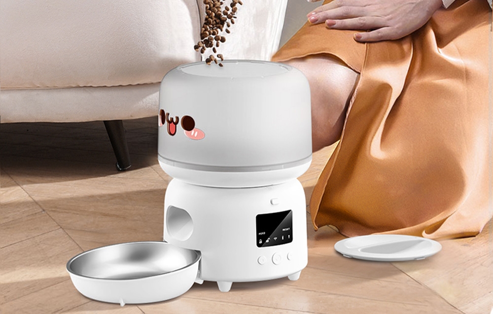 Rojeco 3L WiFi Viedā Dzīvnieku Barotava - Automātiskais Dozators (Balts) (3)