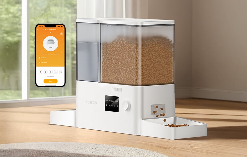 Rojeco 2-in-1 Viedā Dzīvnieku Barotava un Dzirdinātava WiFi (Balta) (0)