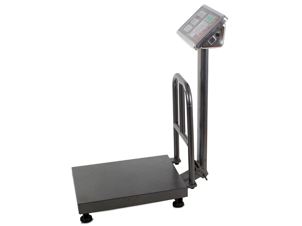 Elektroniskie noliktavas svari ar atzveltni 100 kg LCD, pelēki (2)