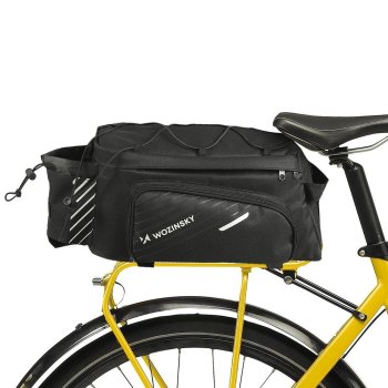 Wozinsky Ērta Velosipēda Soma uz Bagāžnieka ar plecu siksnu 9L, melns l Wozinsky Bicycle Bike Pannier Rear Trunk...