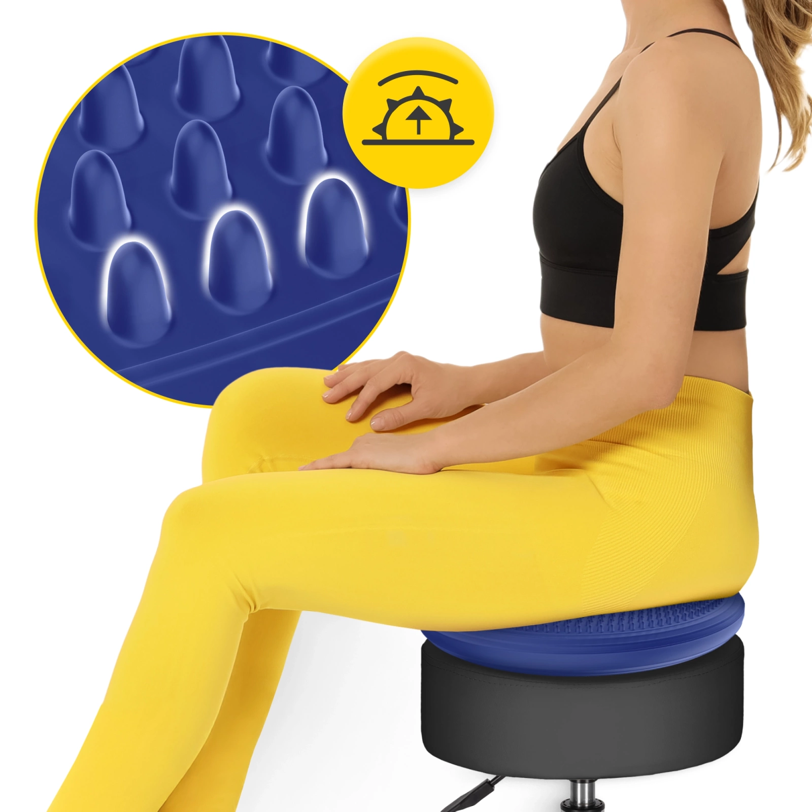 Līdzsvara spilvens MED+ 33 cm, tumši zils (1)