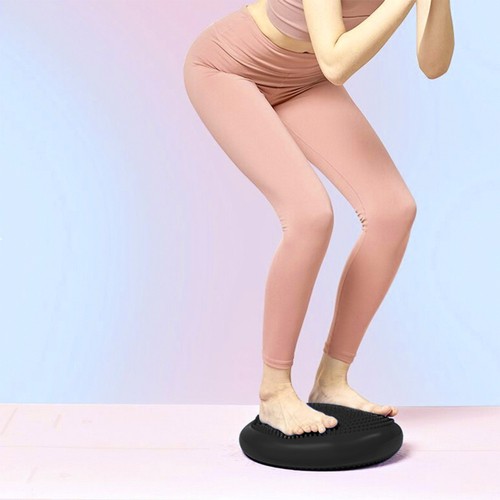 Piepūšams Masāžas Līdzsvara Balansa Jogas Spilvens Stabilitātes Disks Paliktnis - Melns, 34cm | Balance Disc... (9)