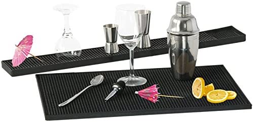 Bāra Trauku Žāvēšanas Paklājiņš, Melns | Universal Non-Slip Bar Service Mat Dish Drying Pad (0)