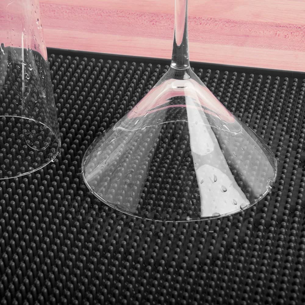 Bāra Trauku Žāvēšanas Paklājiņš, Melns | Universal Non-Slip Bar Service Mat Dish Drying Pad (2)