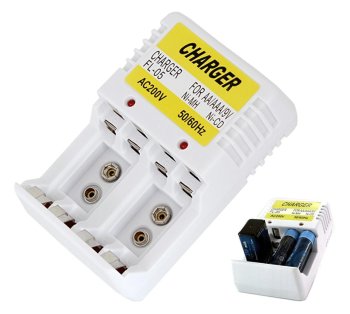 Universāls akumulatoru lādētājs AA, AAA un 9V (6F22) baterijām